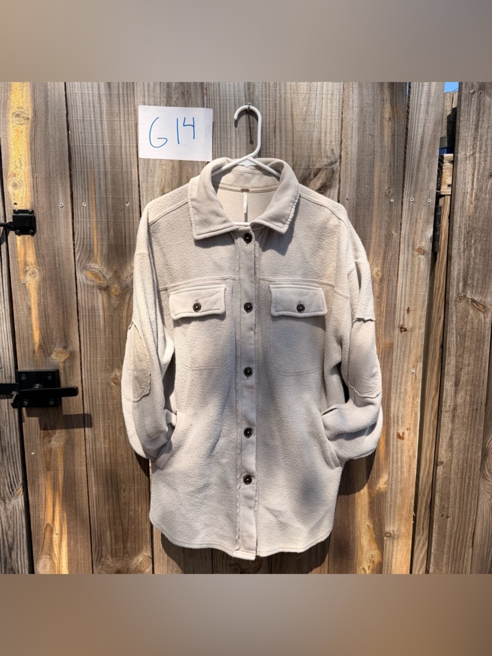 Free People Taupe Button down Pullover OverSized Small